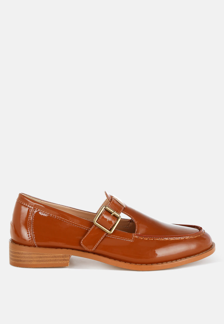 swenson patent pleather mary jane loafers#color_brown