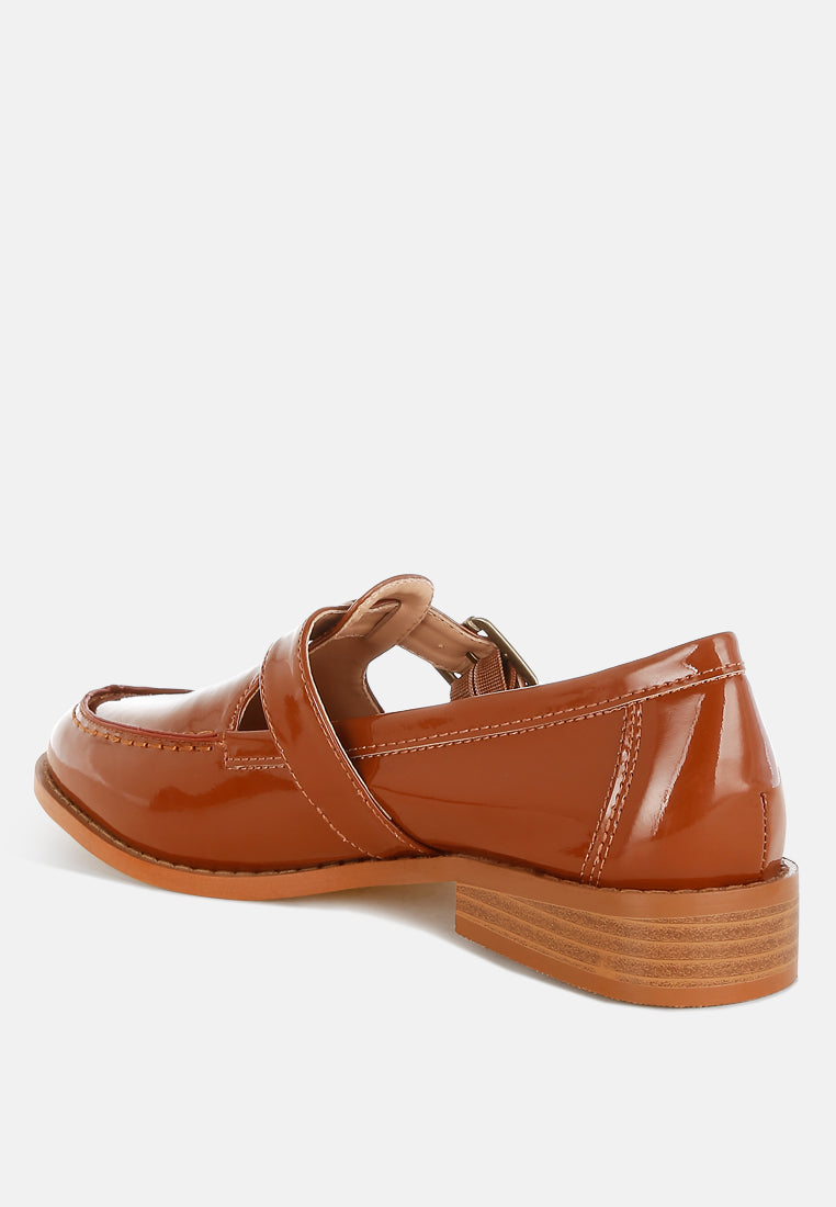 swenson patent pleather mary jane loafers#color_brown