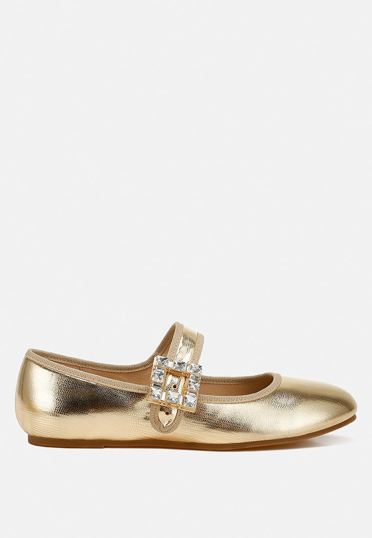 upstage brooch mary jane sandals#color_gold