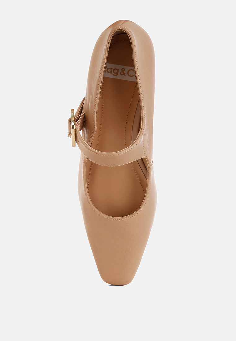 vernis genuine leather mary jane sandals#color_beige