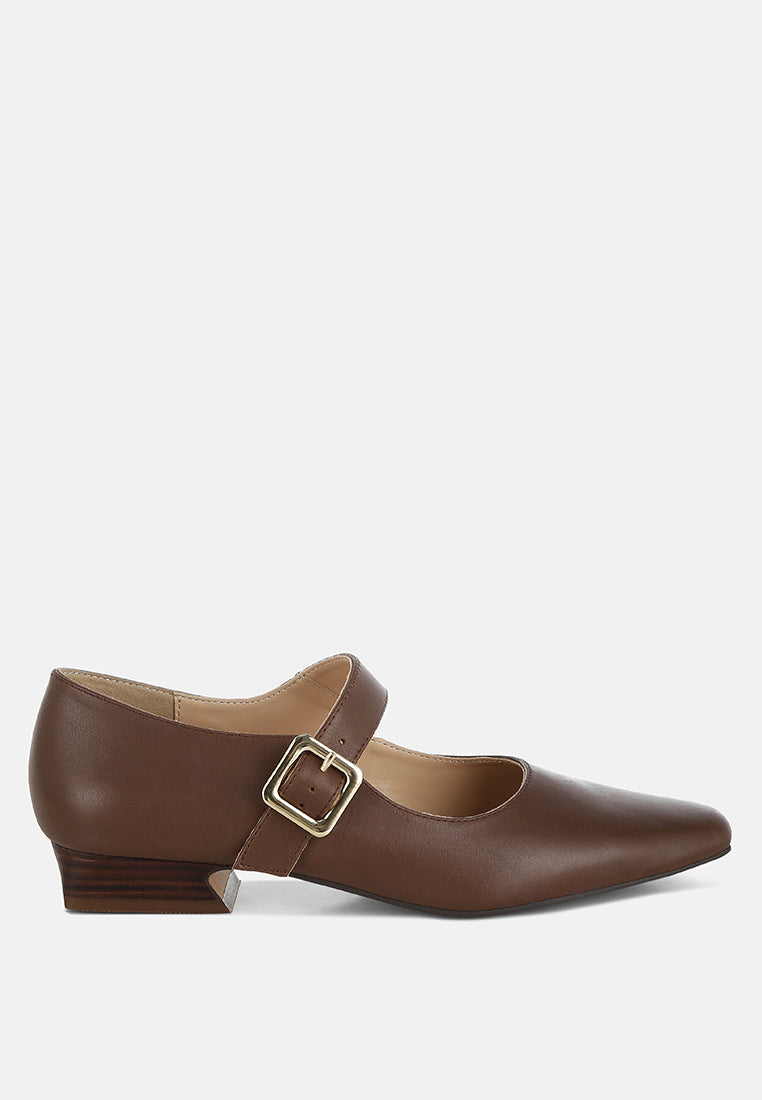 vernis genuine leather mary jane sandals#color_brown