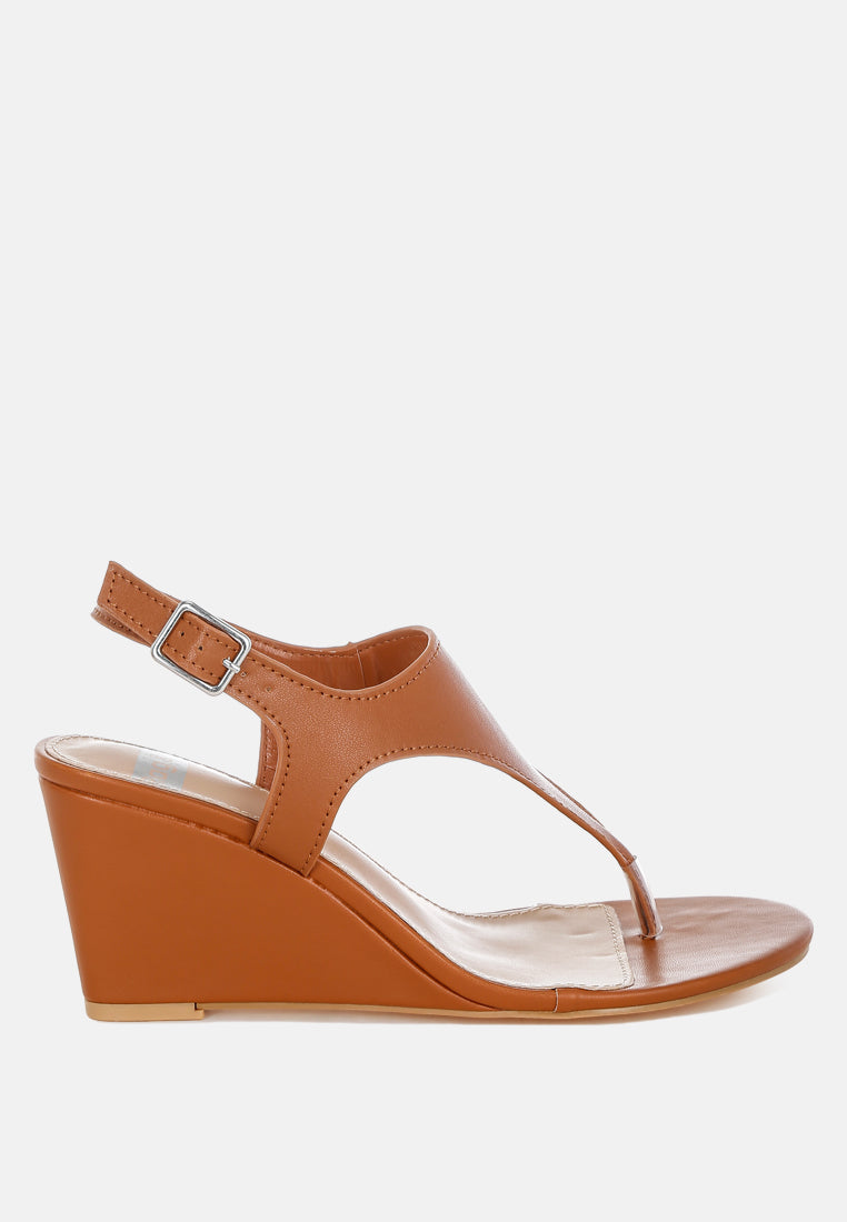 wami real leather wedge heel sandals#color_tan
