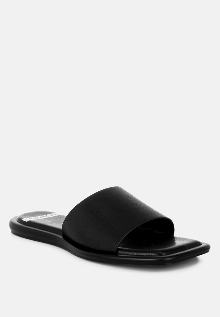 winona comfortable square toe flats#color_black-genuine leather