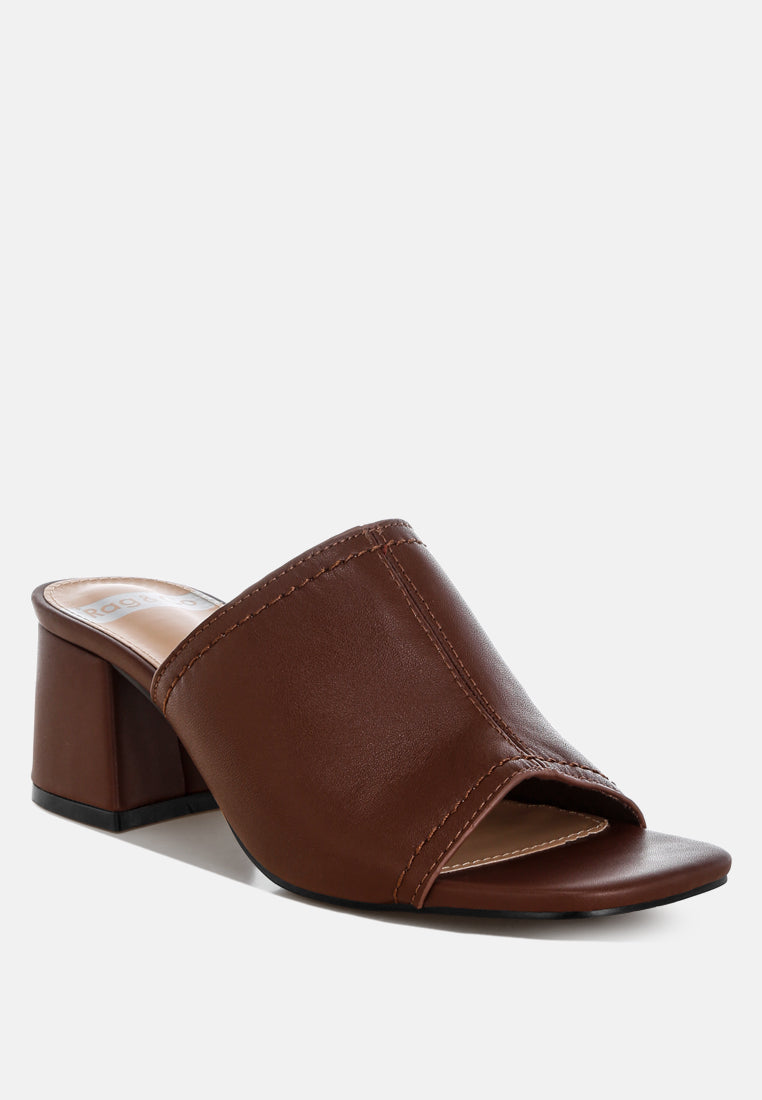 wuling slip-on soft leather heels#color_brown