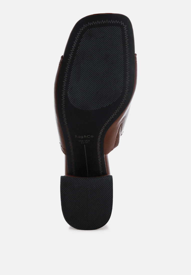 wuling slip-on soft leather heels#color_brown