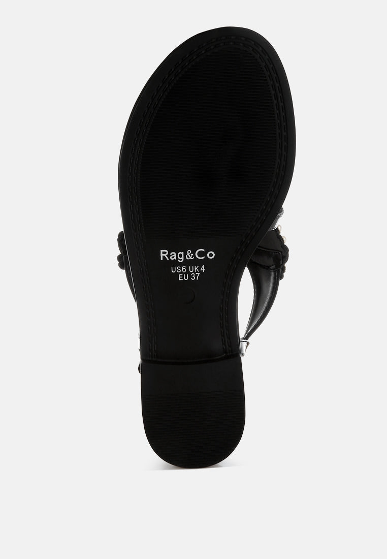 zalata pearl studded flats#color_black