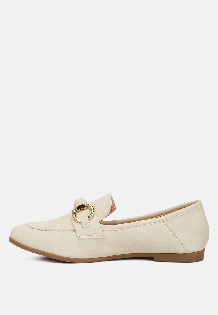 Asher Horsebit Embellished Raffia Loafers In Beige#color_beige