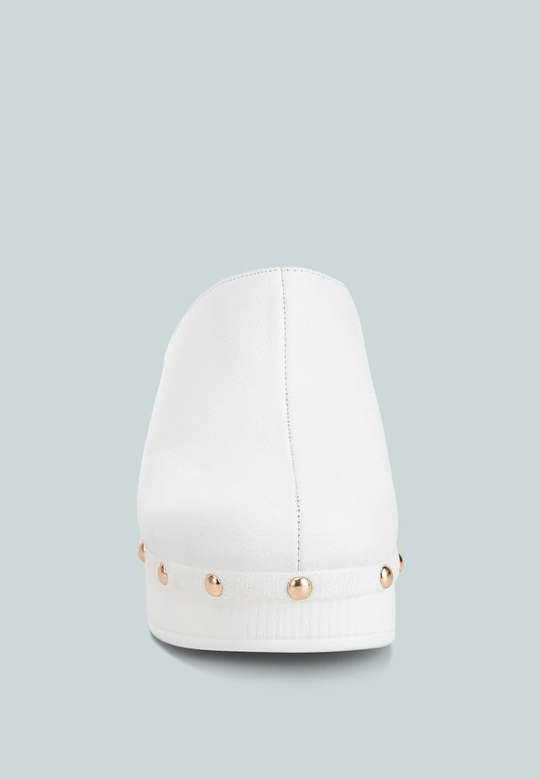 Benji Recycled Leather Clogs In White#color_white