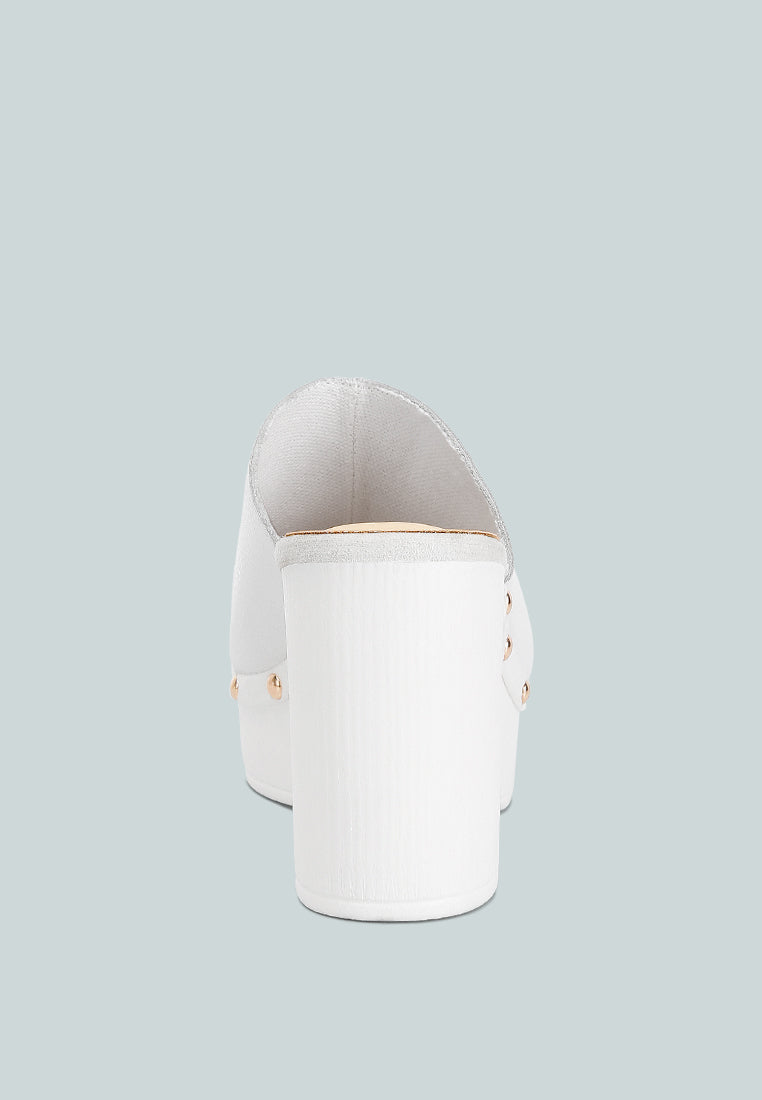 Benji Recycled Leather Clogs In White#color_white