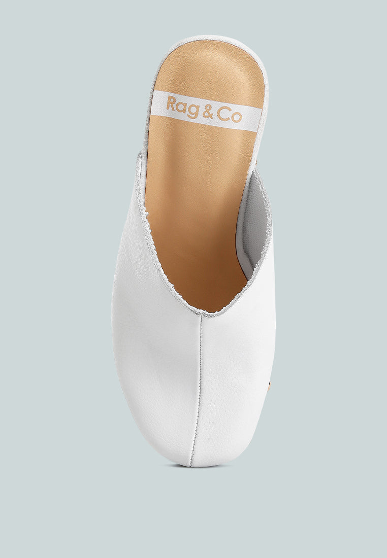 Benji Recycled Leather Clogs In White#color_white