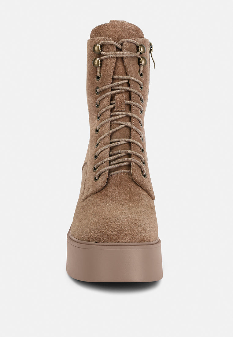 Carmac High Ankle Platform Boots In Tan#color_tan