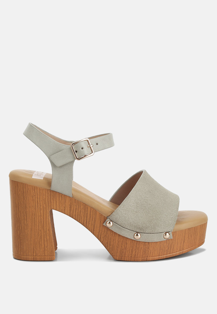 Daniela Suede High Block Sandals In Beige#color_beige