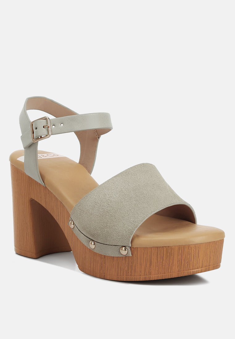Daniela Suede High Block Sandals In Beige#color_beige