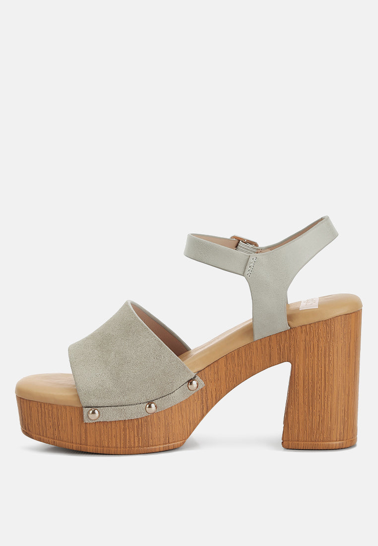 Daniela Suede High Block Sandals In Beige#color_beige
