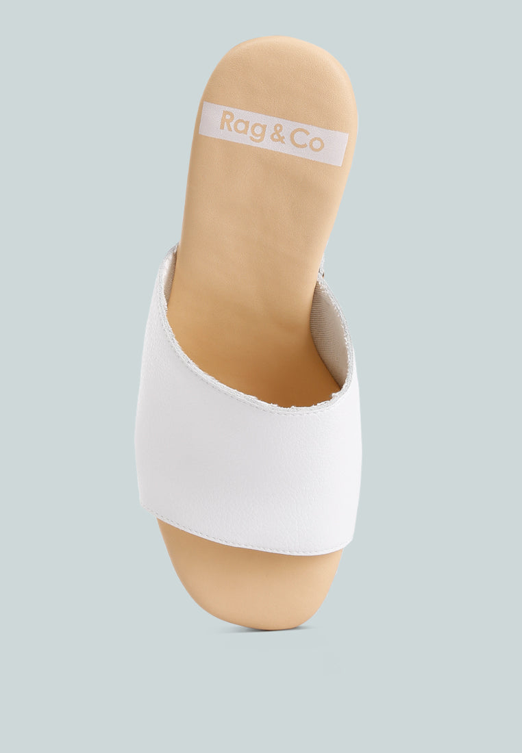 Drew Recycled Leather Block Heel Mules In White#color_white