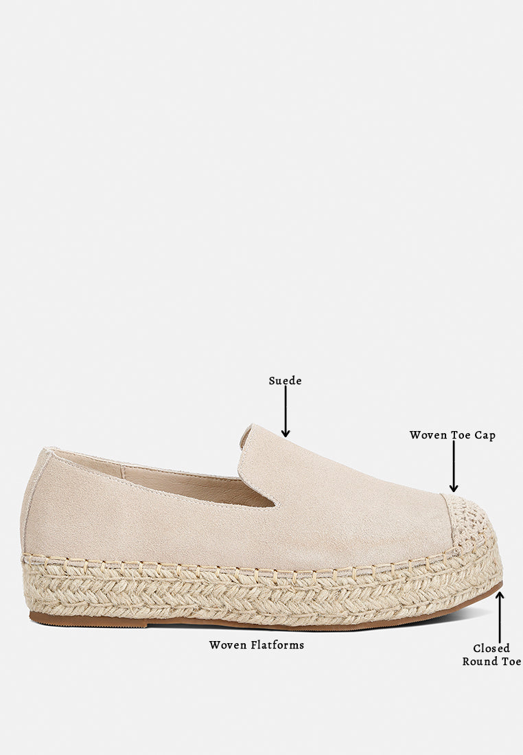 Ellerie Soft Suede Flatform Heel Espadrilles