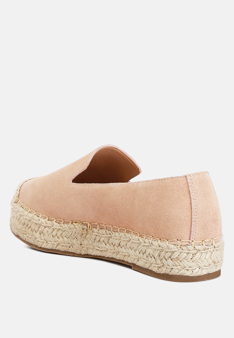 Ellerie Soft Suede Flatform Heel Espadrilles