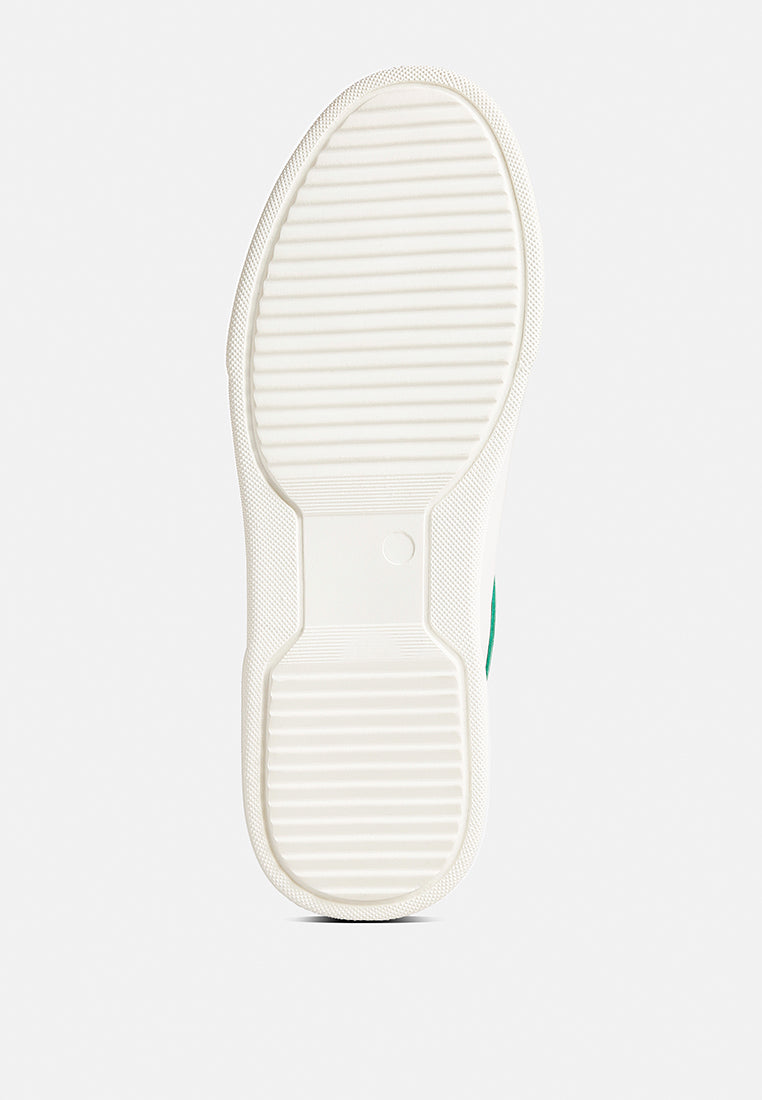 ENDLER Color Block Leather Sneakers#color_green