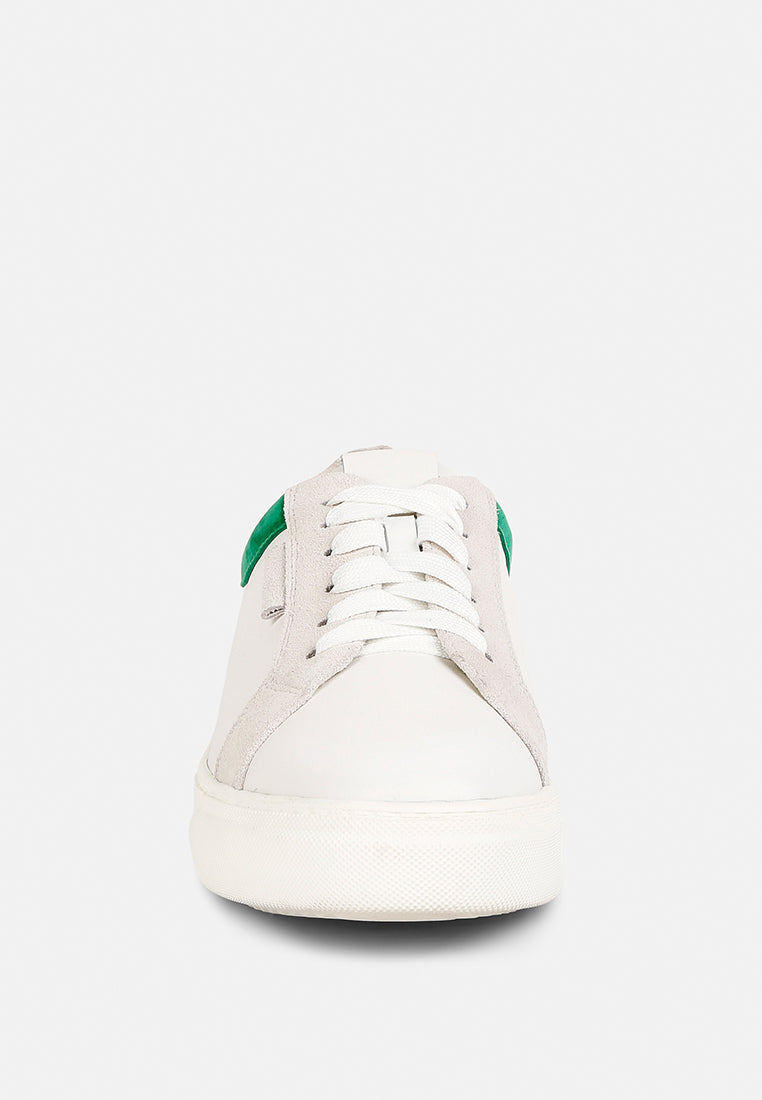 ENDLER Color Block Leather Sneakers#color_green