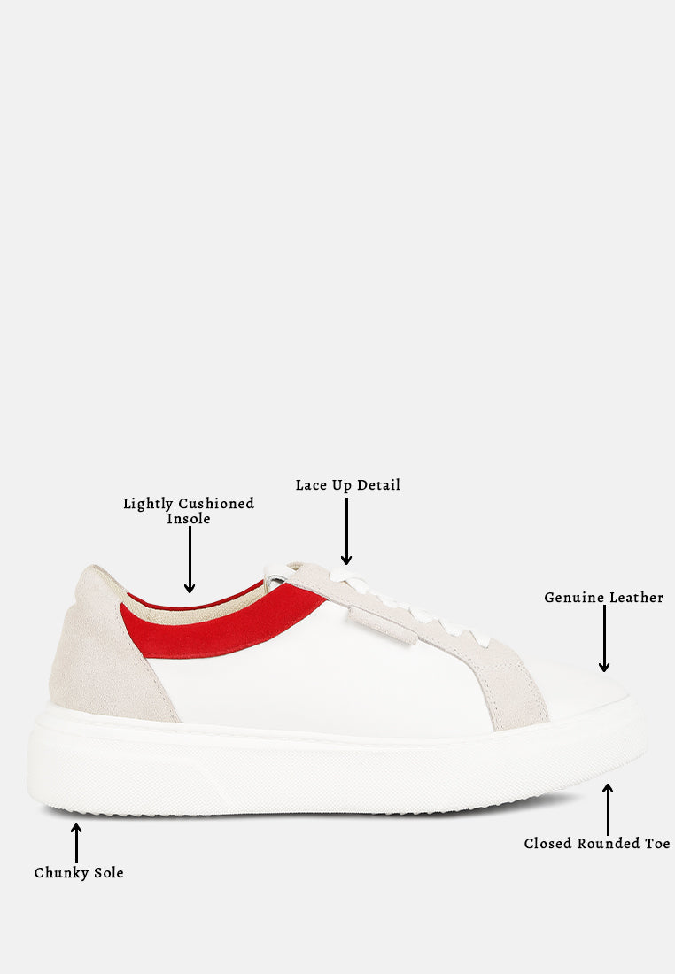 ENDLER Color Block Leather Sneakers#color_red