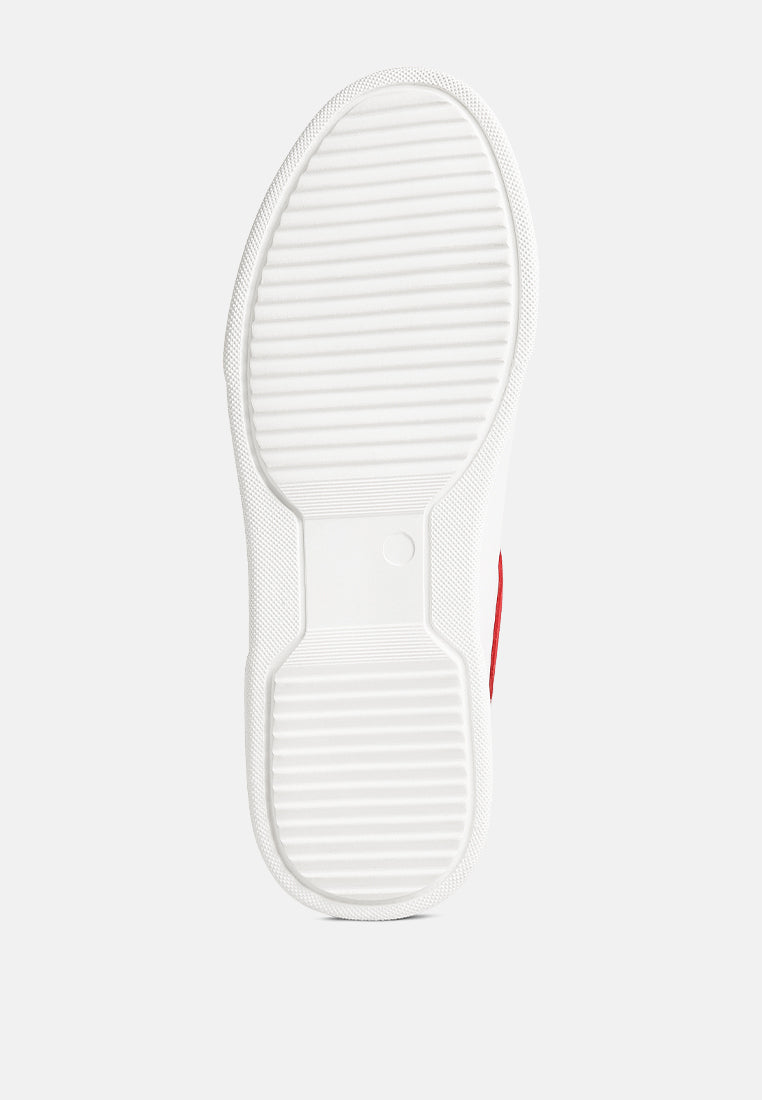 ENDLER Color Block Leather Sneakers#color_red