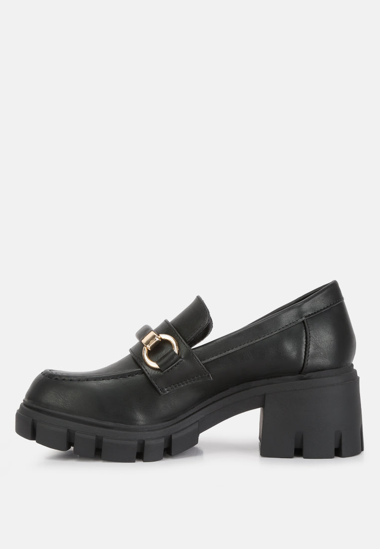 Evangeline chunky platform loafers#color_black