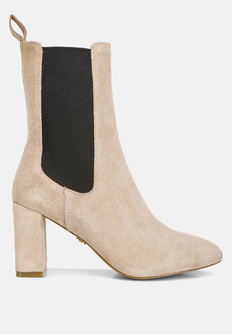 Gaven Suede High Ankle Chelsea Boots In Sand#color_sand