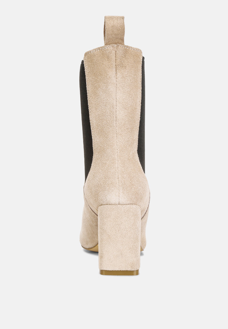 Gaven Suede High Ankle Chelsea Boots In Sand#color_sand