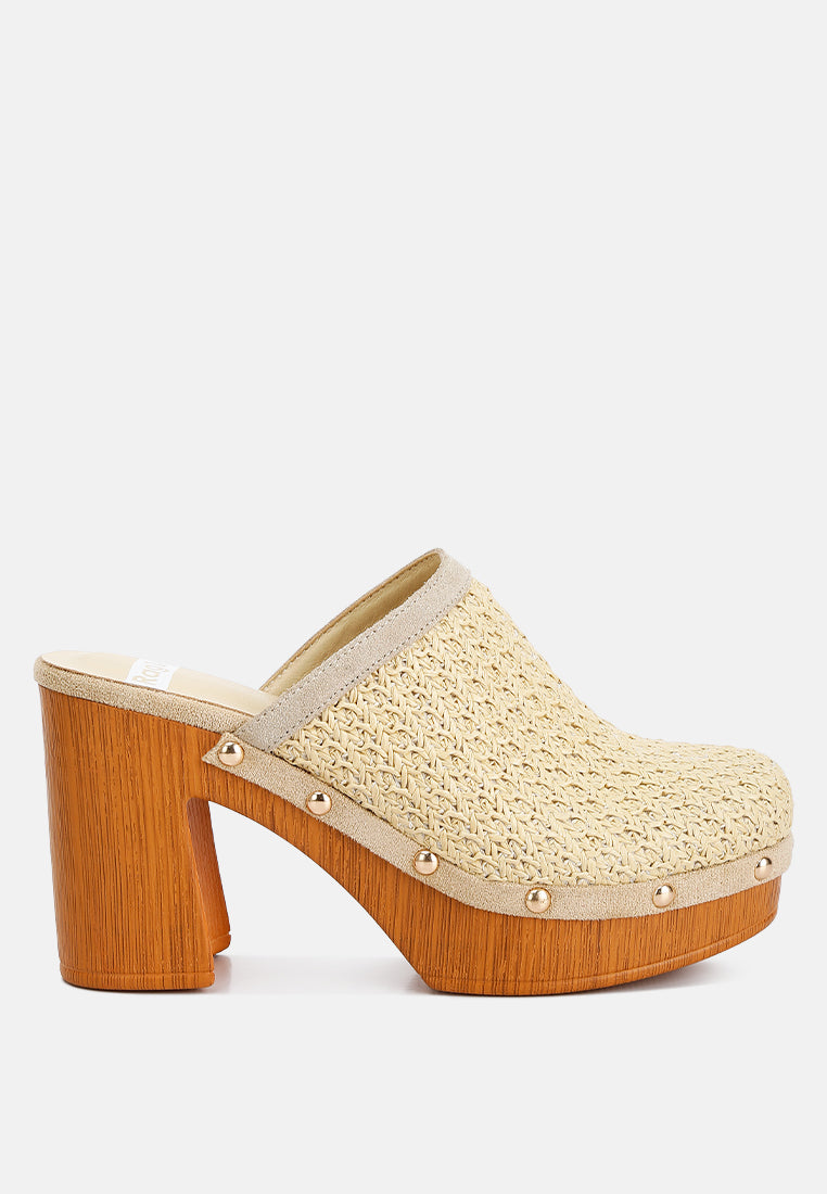 Jeydena Raffia Platform Clogs In Natural#color_natural