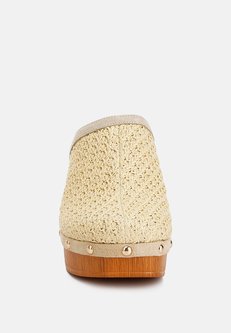 Jeydena Raffia Platform Clogs In Natural#color_natural