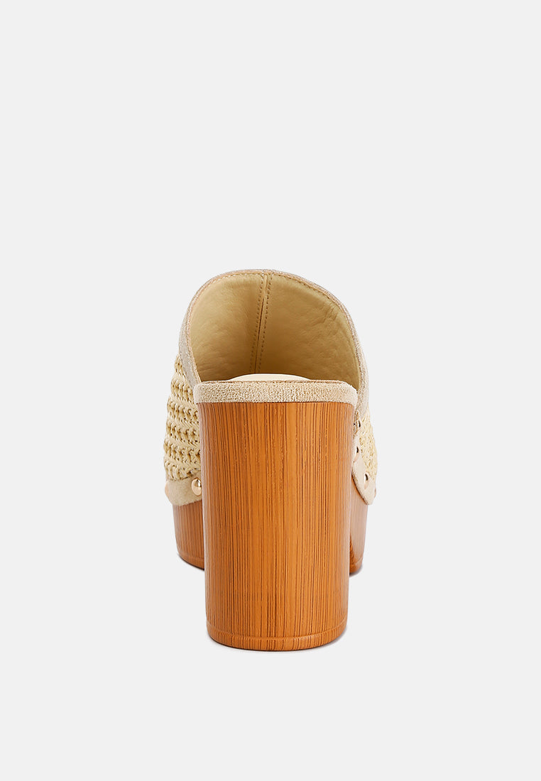 Jeydena Raffia Platform Clogs In Natural#color_natural