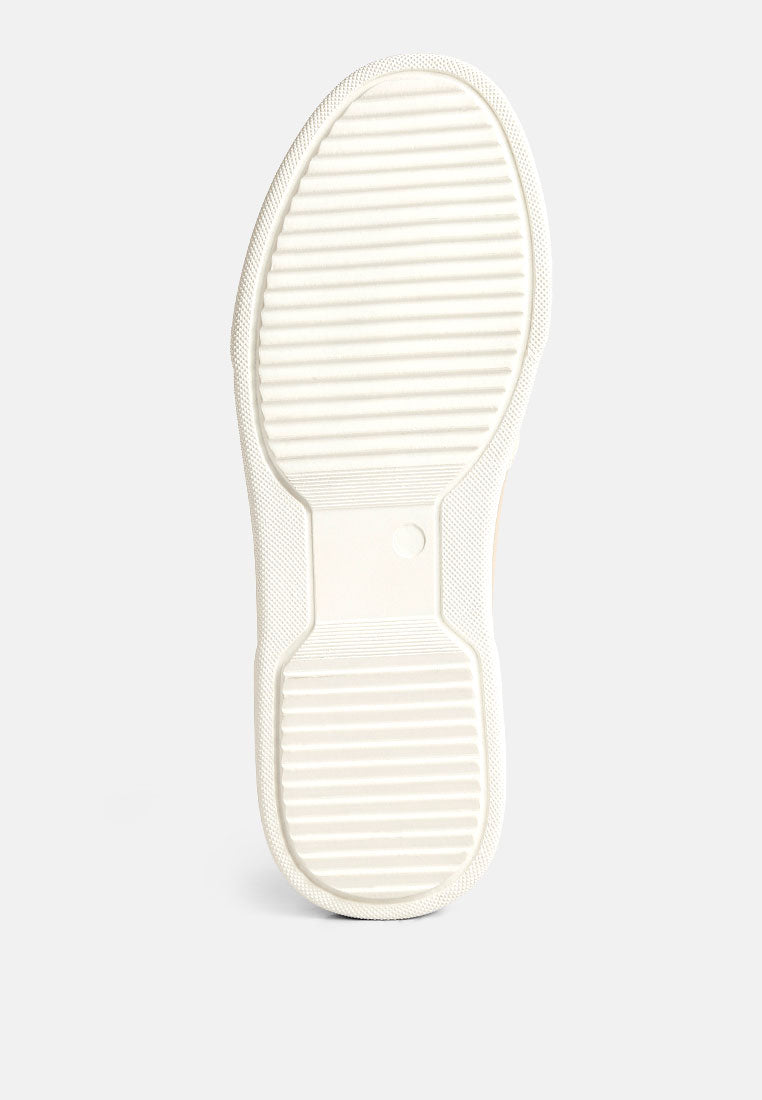 KJAER Dual Tone Leather Sneakers#color_Off-white-Beige