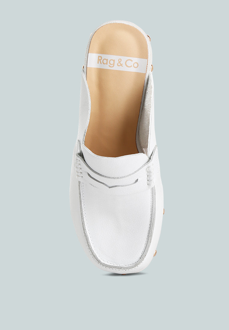 Lyrac Recycled Leather Platform Clogs#color_white