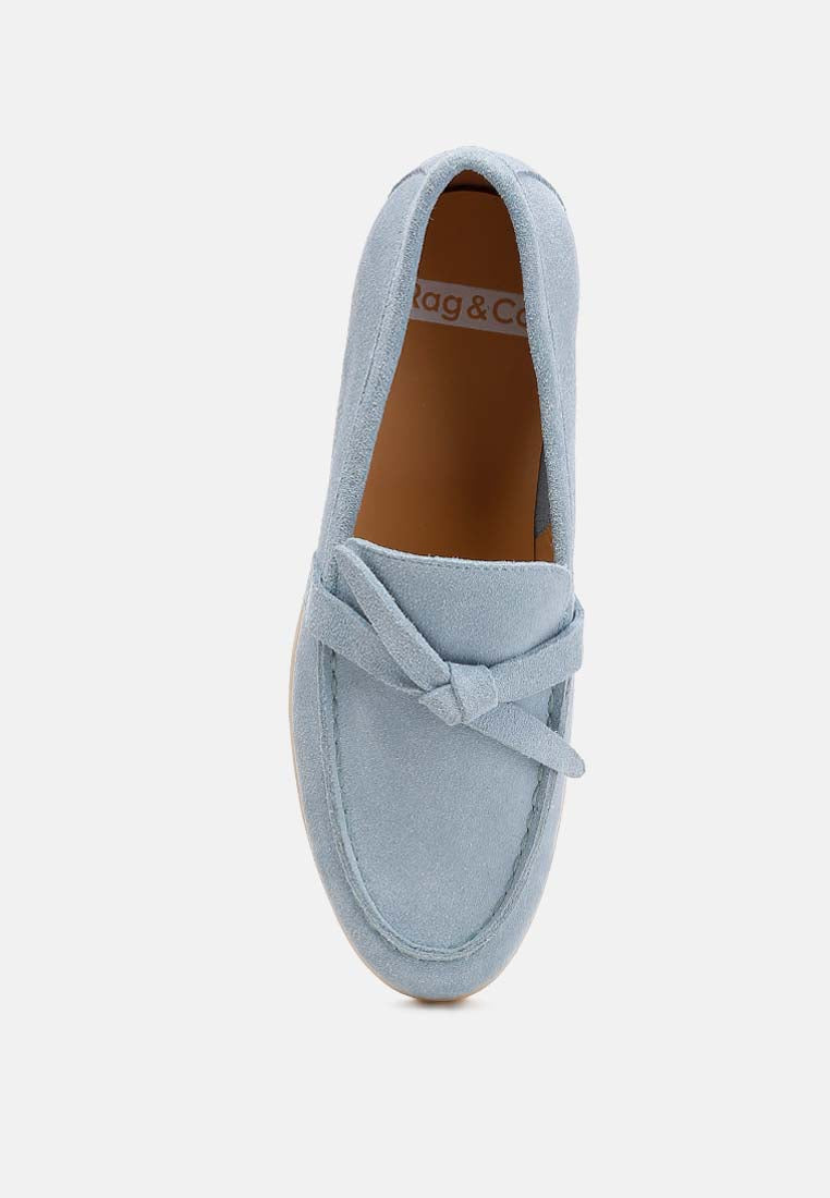nautica suede knot detailed loafers#color_baby blue
