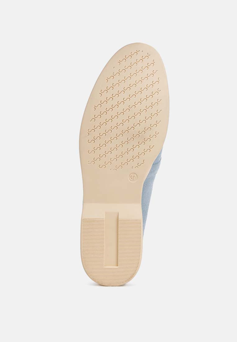 nautica suede knot detailed loafers#color_baby blue