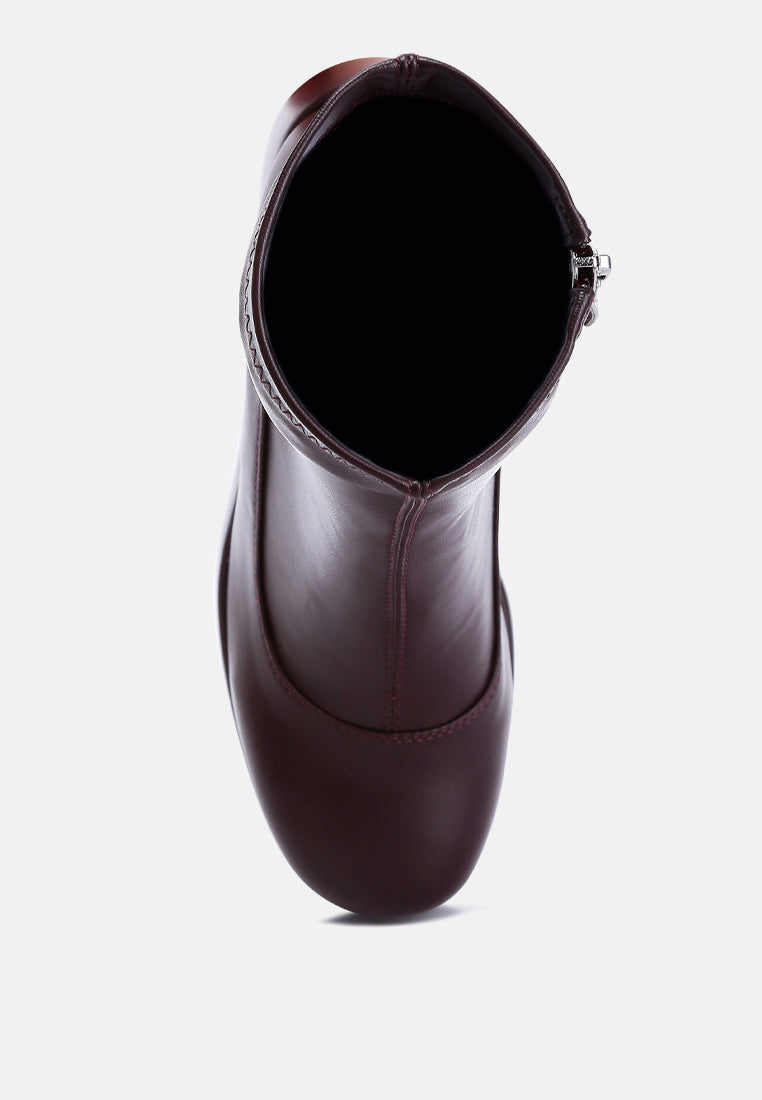 PURNELL Burgundy High Platform Ankle Boots#color_burgundy