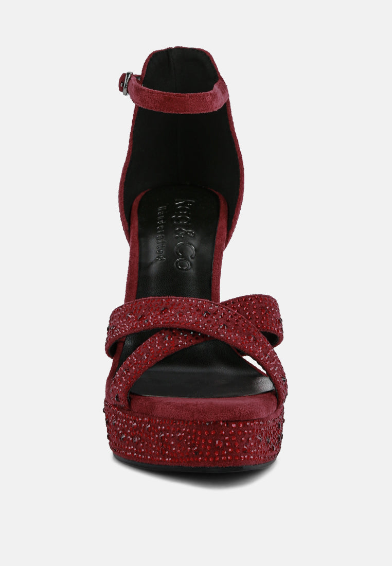REGALIA Rhinestone Embellished Stiletto Sandals#color_Burgundy