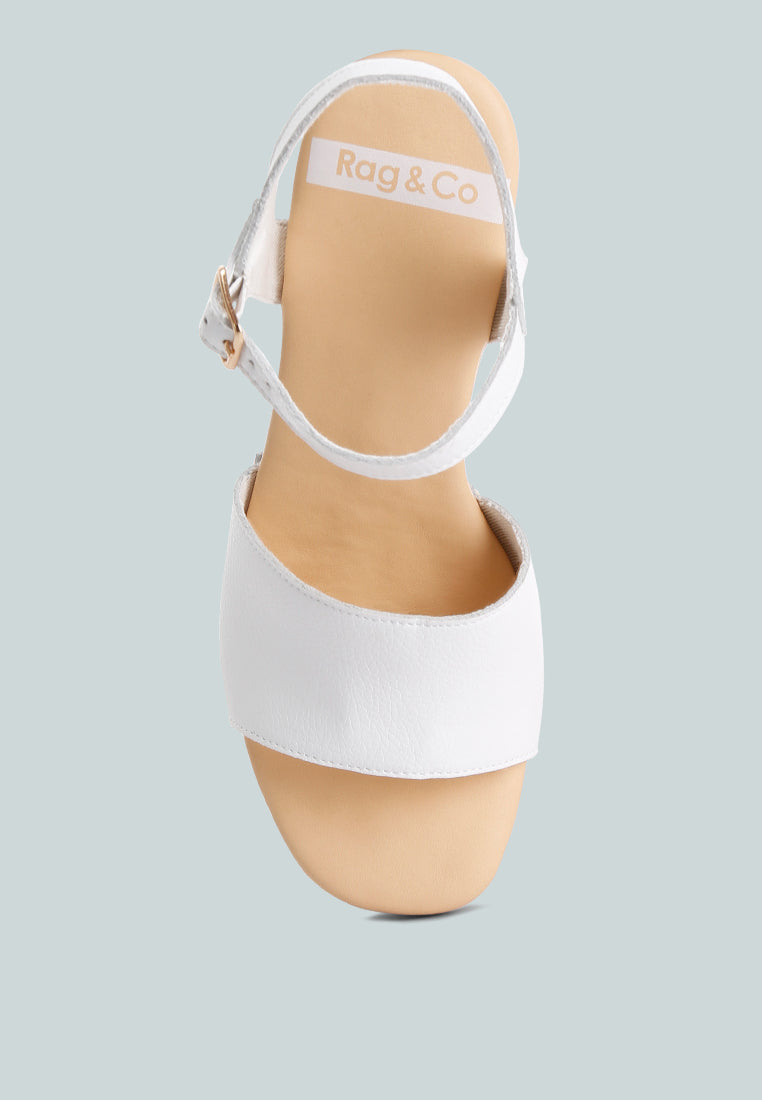 Sawor Recycled Leather High Block Sandals In White#color_white