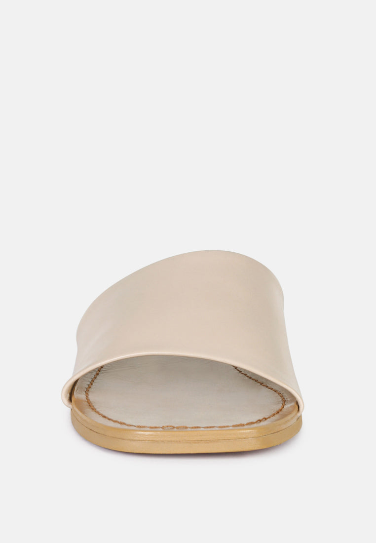 TATAMI Latte Leather Classic Slide Flats#color_latte