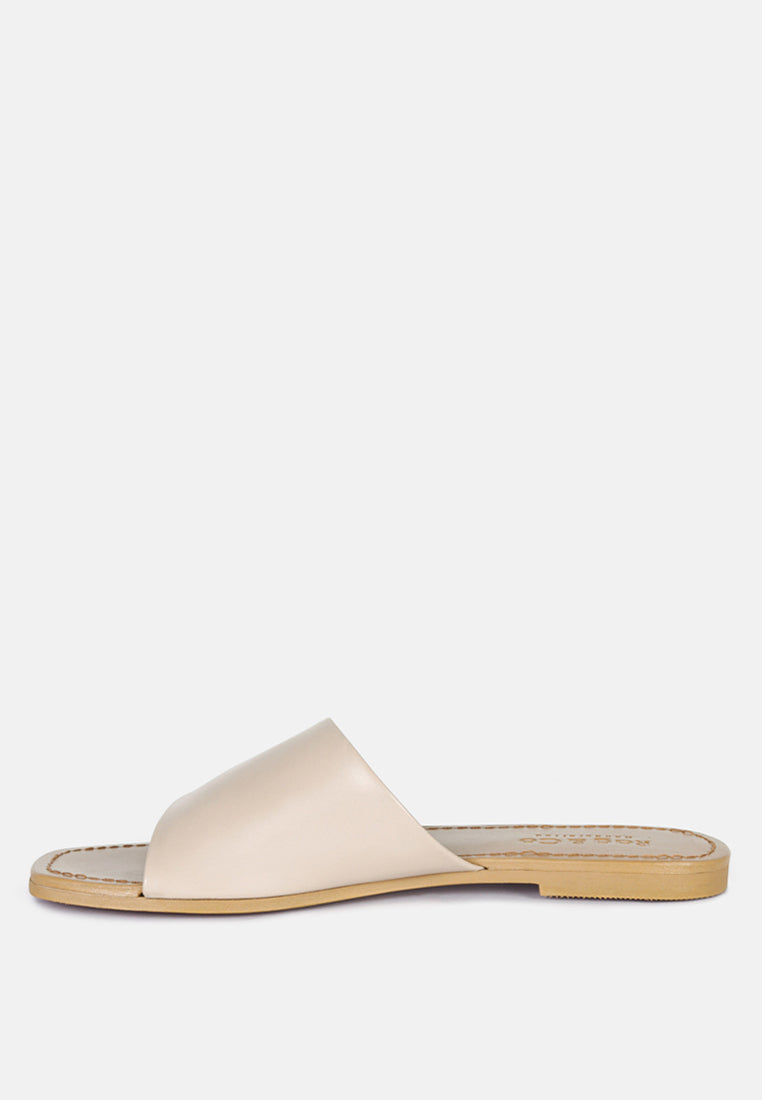 TATAMI Latte Leather Classic Slide Flats#color_latte