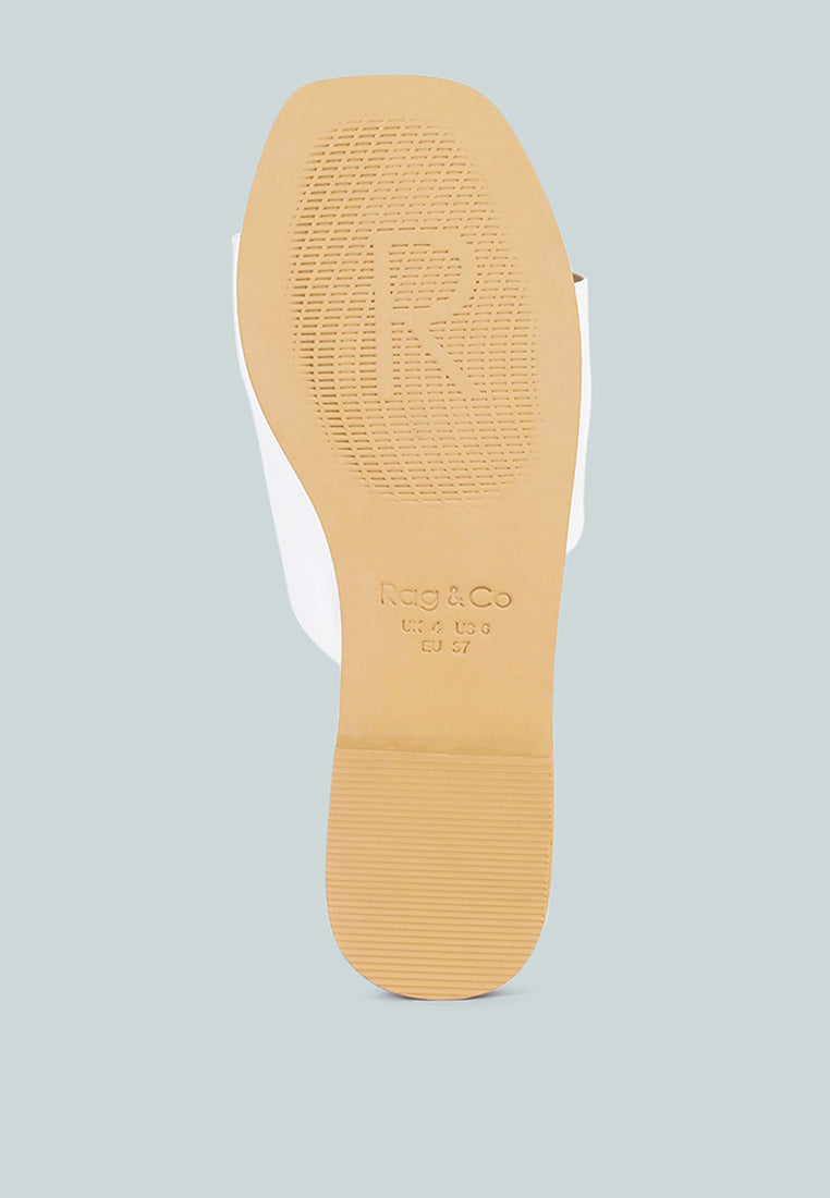 TATAMI White Leather Classic Slide Flats#color_white