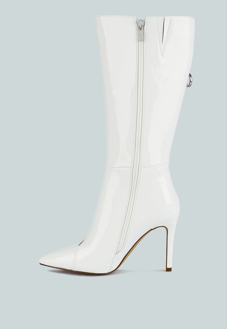 TSAROH Zip Around Calf Boot#color_white