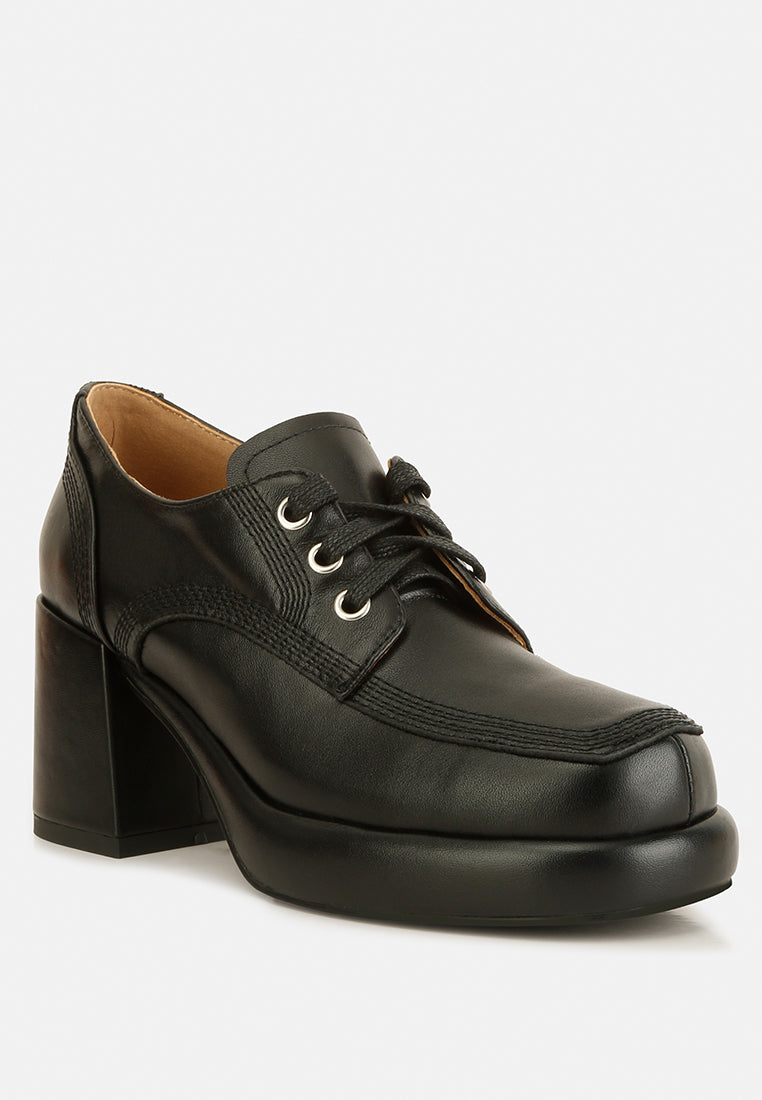 ZAILA Leather Block Heel Oxfords#color_black
