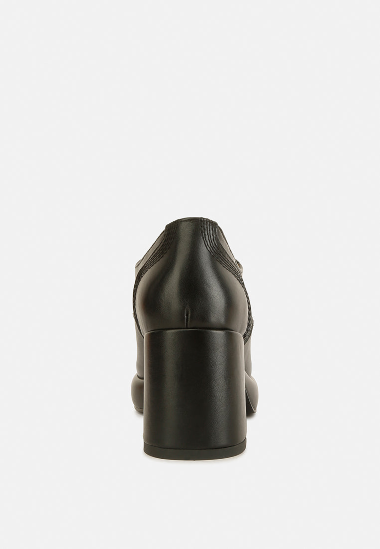 ZAILA Leather Block Heel Oxfords#color_black