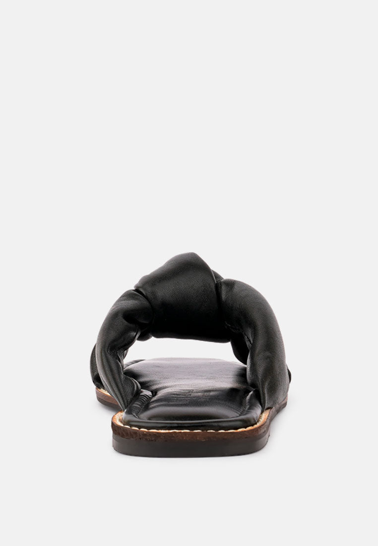 CHUBS Black Puffy Strap Sliders Flat_Black