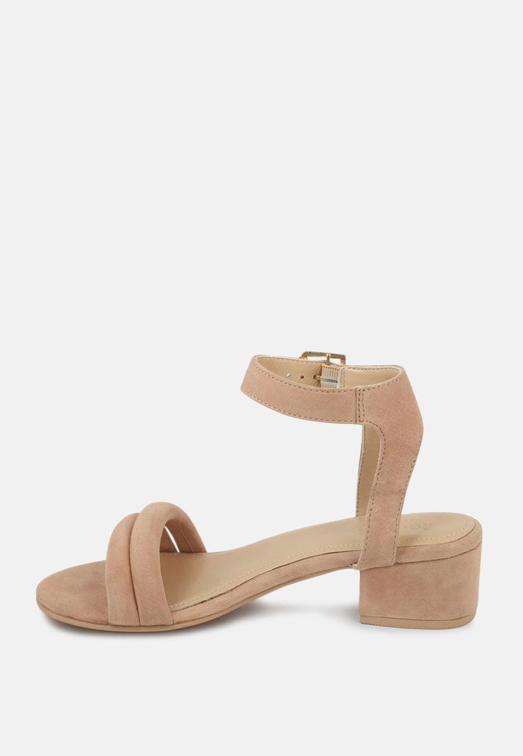 AMELIA Beige Block Heel Sandal-Beige