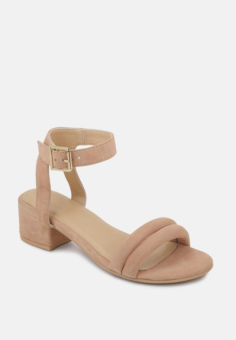 AMELIA Beige Block Heel Sandal-Beige