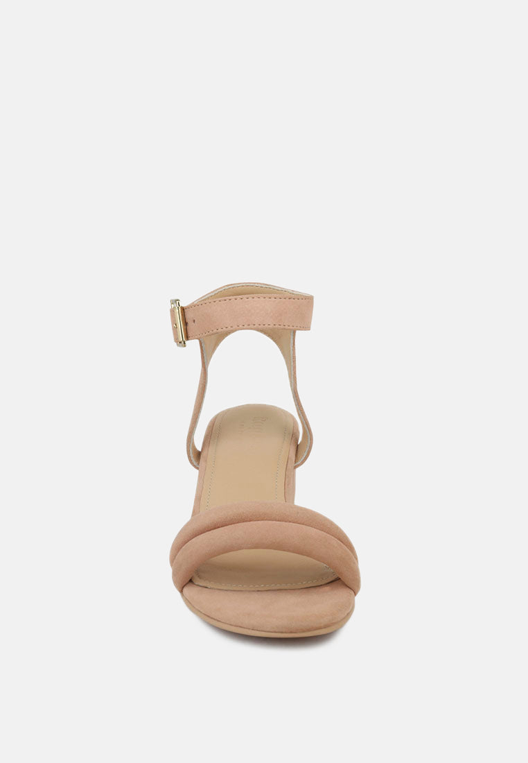 AMELIA Beige Block Heel Sandal-Beige