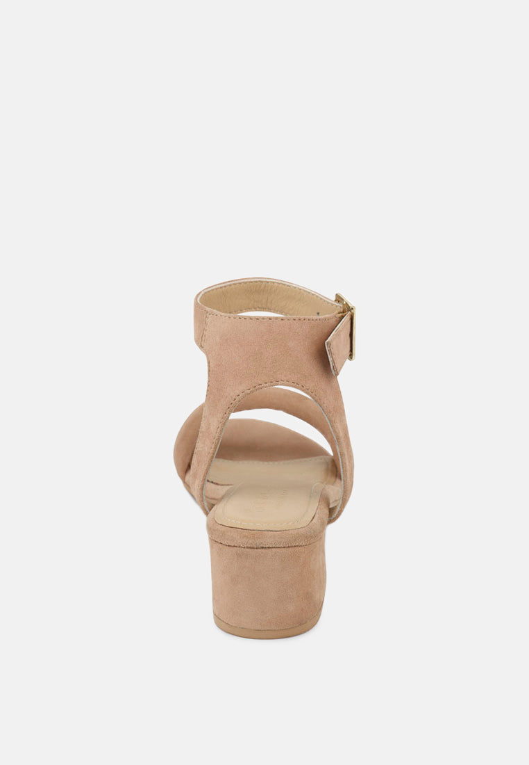 AMELIA Beige Block Heel Sandal-Beige