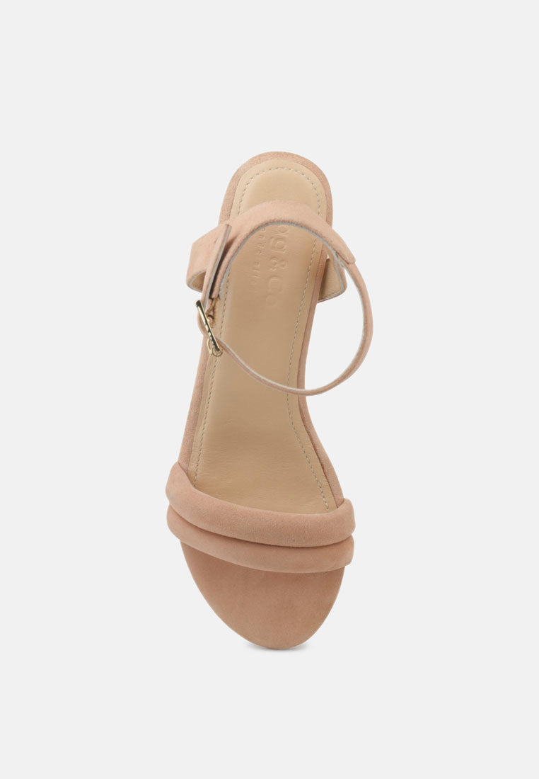 AMELIA Beige Block Heel Sandal-Beige